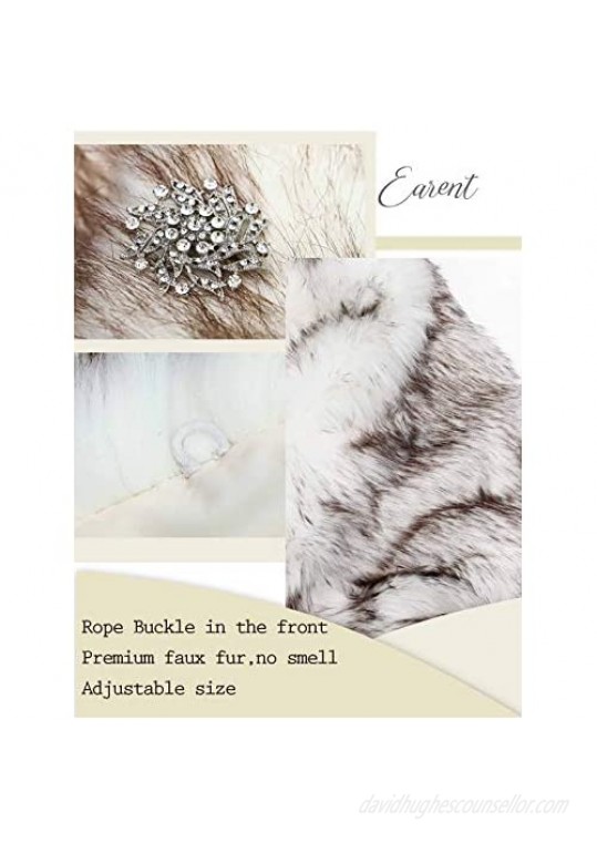 Earent Women's Faux Fur Shawls and Wraps 1920s Bride Wedding Fur Scarf Bridal Fur Stoles for Brides and Bridesmaids