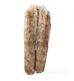 LDFWAY Long Men Women Faux Fur Collar Winter Warm Wrap Stole Scarf Shawl Shrug