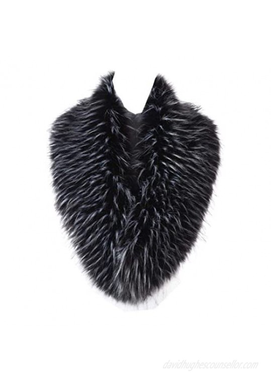 Lucky Leaf Women Winter Faux Fur Scarf Wrap Collar Shrug for Wedding Evening Party