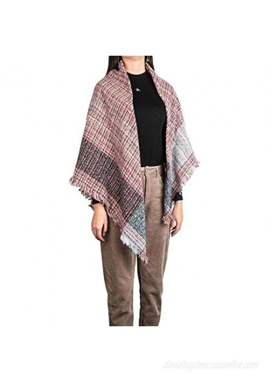Nakerfop Womens Scarves Fall Winter Scarfs Warm Plaid Blanket Scarf Soft Cozy Wrap Fashion Shawl Gift Ideas