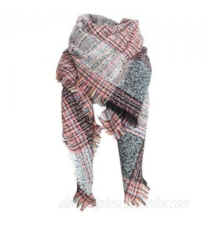 Nakerfop Womens Scarves Fall Winter Scarfs Warm Plaid Blanket Scarf Soft Cozy Wrap Fashion Shawl Gift Ideas