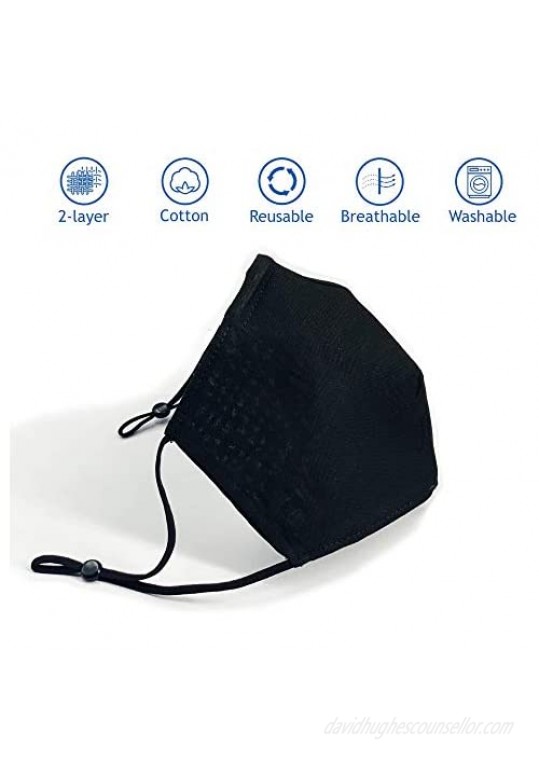 (Pack of 3) Linen Face Mask with Filter Pocket Breathable Washable Reusable Adjustable Nose Bridge Anti-Dust Particle & Droplet Protection (Included 3 Free PM 2.5 Filters)