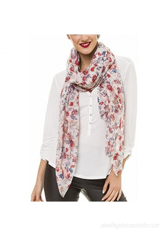 Scarf for Women Lightweight Floral Flower for Summer Fall Scarves Shawl Wrap