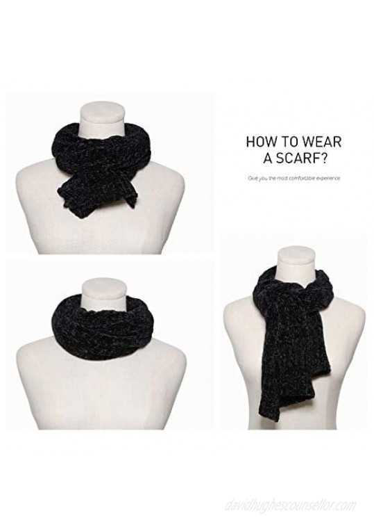 SOJOS Lightweight Ultra Soft Chenille Ribbed Thick Scarf Knit Shawl for Women for Fall Winter Shawl Wrap SC326