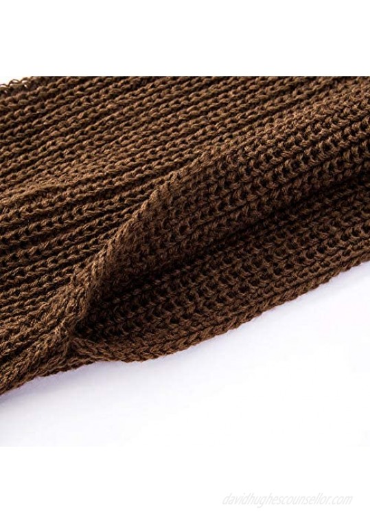 Women Autumn Winter Scarf Wrap Sweater Multi-Use Knitted wrap scarf with sleeves