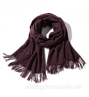 Women's & Men's Large 79"x28" Soft Lamb Cashmere Wool Wraps Shawls with Fringe Stole Scarf Scarves with Gift Box