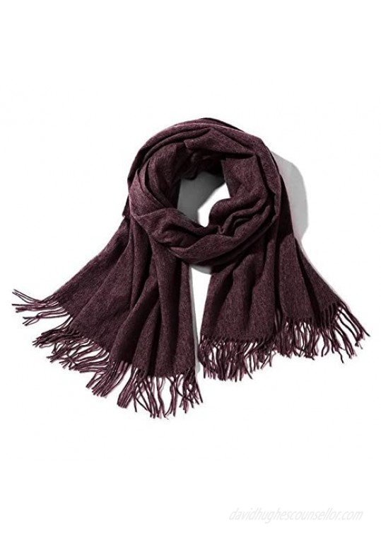 Women's & Men's Large 79"x28" Soft Lamb Cashmere Wool Wraps Shawls with Fringe Stole Scarf Scarves with Gift Box