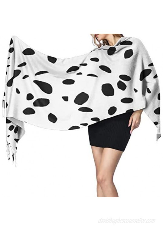 Women's Fashion Scarves Dalmatian Print Comfortable Long Shawl Winter Thick Warm Scarf