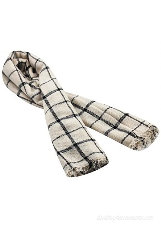 Women's Plaid Blanket Scarf Winter Tassels Warm Tartan Scarves Oversized Chunky Wrap Shawl