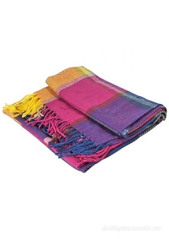 Woogwin Winter Warm Plaid Scarfs for Women Long Blanket Scarf Big Grid Shawl Wrap