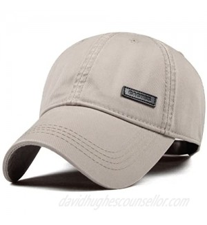 CACUSS Men's Cotton Dad Hat Classic Baseball Cap with Adjustable Buckle Closure Golf Cap