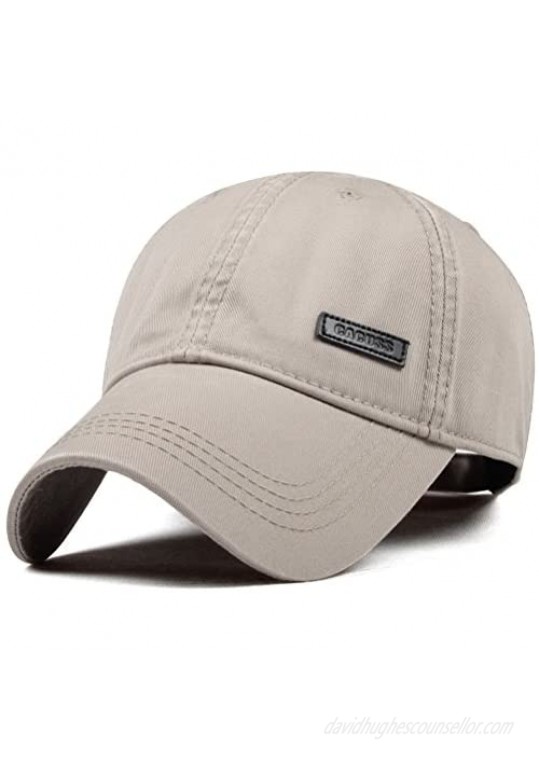 CACUSS Men's Cotton Dad Hat Classic Baseball Cap with Adjustable Buckle Closure Golf Cap