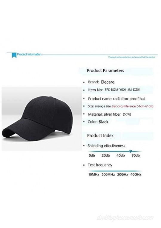 Elecare Effective 99.99% Anti Radiation Cap EMF Protection Hat Shielding WiFi 5G Hat Black 51-61cm