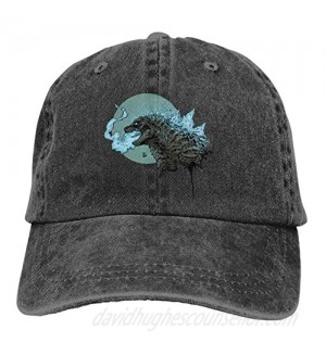 God of The Godzilla Monster Cap Unisex Adjustable Dad Cotton Washed Denim Casquette Caps for Outdoor