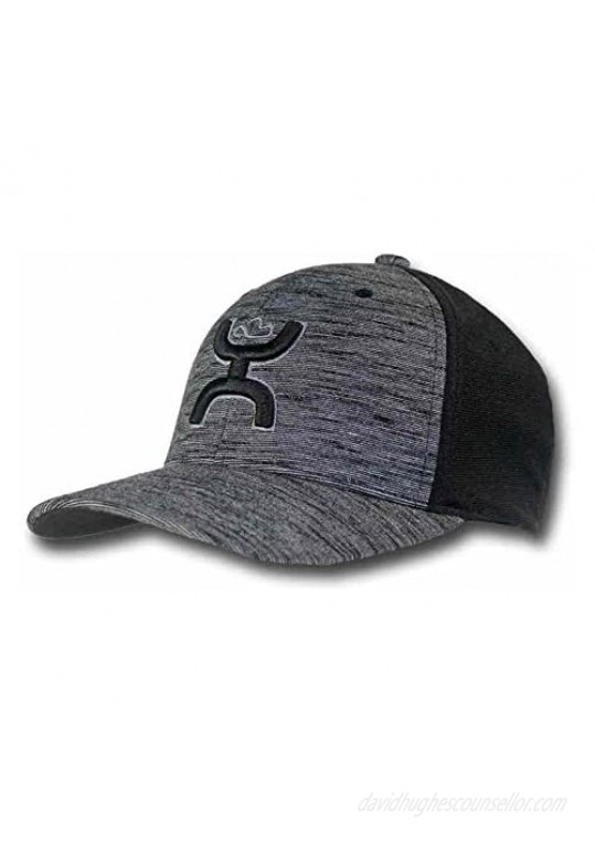 HOOEY Ash Black Flexfit Hat | Stretch Fit Cap