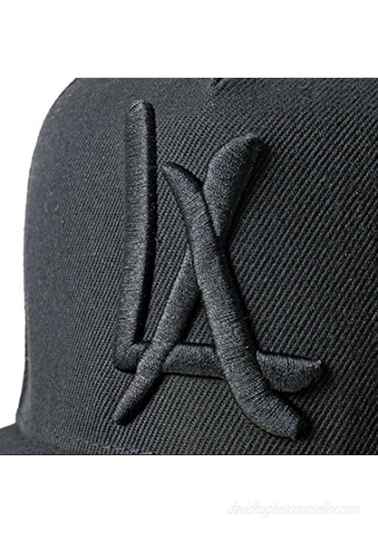 LEEYA N10 Classic Punk Hip-Hop Baseball Cap Flat-Brimmed Hat 100% Cotton Adjustable Snapback Hat for Men Or Women (Black)