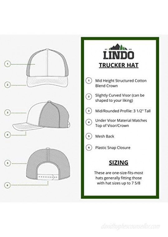 LINDO Trucker Hat - Palm Waves Sunset (Black/Orange)