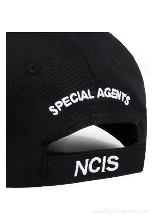 LishufenST NCIS Special Agents Cap Naval Criminal Investigative Service Embroidered Adjustable Cotton Baseball Cap Hat (Black)