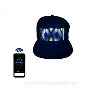 Multi-Language Bluetooth LED Smart Cap  Customized Bluetooth Hat Mobile APP Control Editing LED Display Hat Led Lamp Word (Text  Music  Image  Drawing) for Party Club Christmas Halloween Black