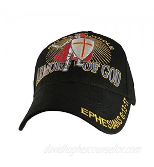 Put on the Whole Armor of God Embroidered Baseball Cap  Black  Adjustable