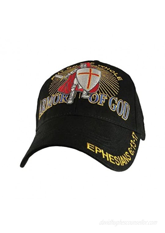 Put on the Whole Armor of God Embroidered Baseball Cap  Black  Adjustable