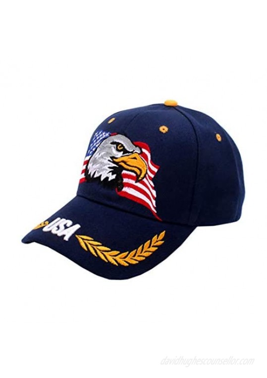 USA-Flag Eagles-Hat American Baseball-Cap Embroidered