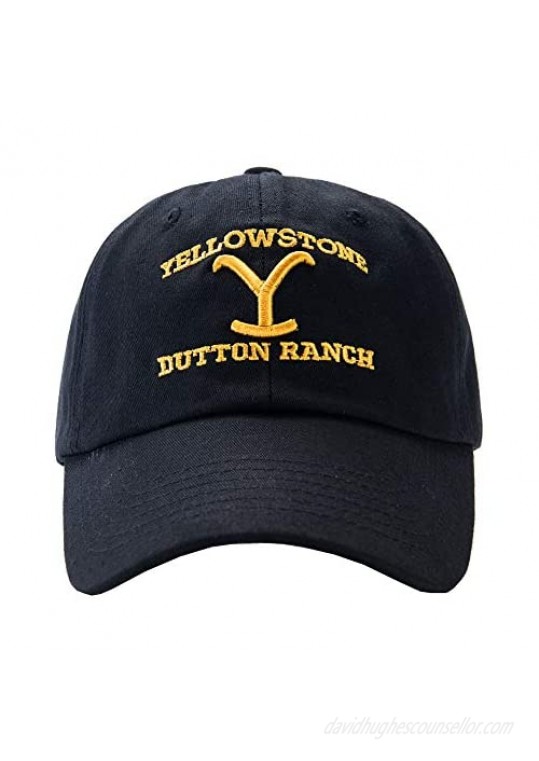 Yellowstone Hat 100% Cotton Baseball Hats with Exquisite Embroidery for Men and Women Black