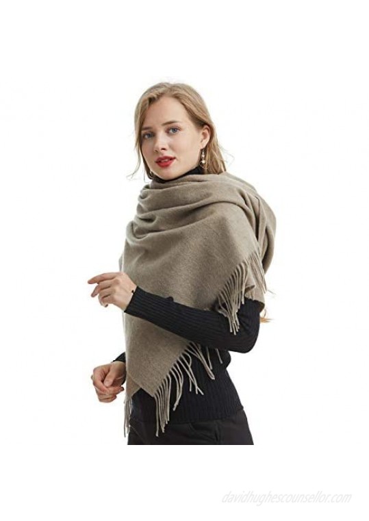 Cashmere Stole 100% Pure Cashmere Quality Finishing Gorgeous & Natural Large Scarf Wrap 78.7x27.5in K0101