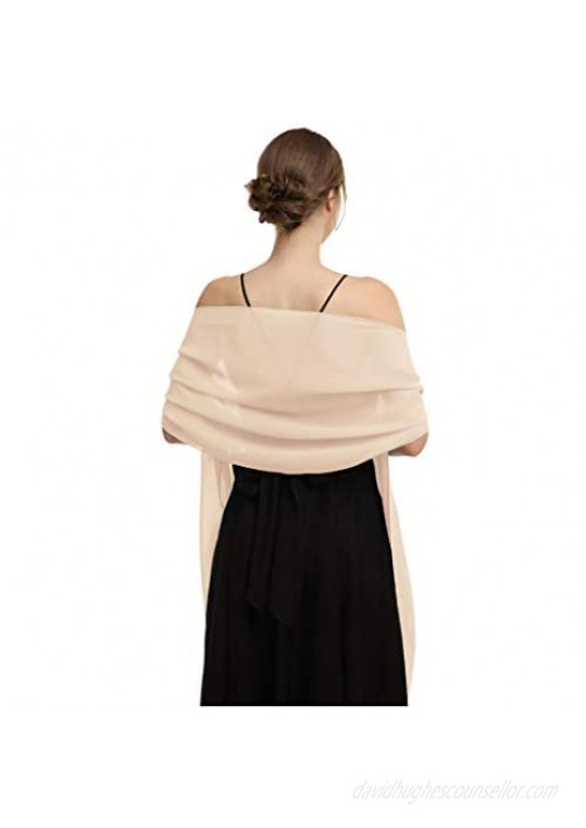 Chiffon Shawls Scarves Wraps for Bridal Wedding Party Evening Dress and Special Occasion Dresses