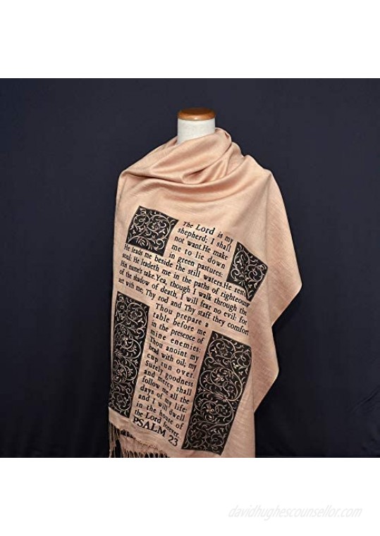Christian Bible Verse Scarf (Psalm 23 and The Beatitudes)
