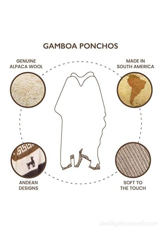 Gamboa - Alpaca Rustic Poncho for Women Hooded Poncho Women Alpaca Wool Pancho