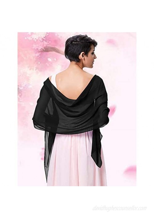 Kate Kasin Soft Chiffon Pashmina Scarf Shawls and Wraps for Formal Evening Party Dress Bride Bridesmaid Shawl for Wedding
