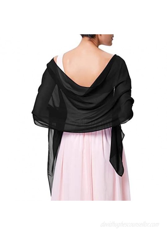 Kate Kasin Soft Chiffon Pashmina Scarf Shawls and Wraps for Formal Evening Party Dress  Bride Bridesmaid Shawl for Wedding