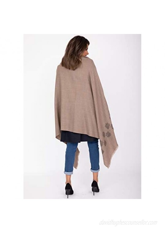 likemary Merino Wool Pashmina Oversize Wrap & Travel Blanket Womens Scarf Ethical & Handwoven