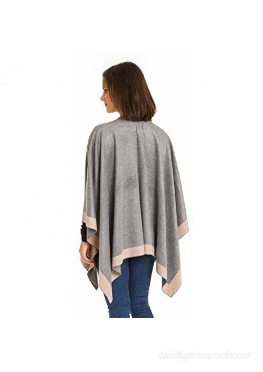MELIFLUOS DESIGNED IN SPAIN Women's Shawl Wrap Poncho Ruana Cape Cardigan Sweater Open Front for Summer Fall