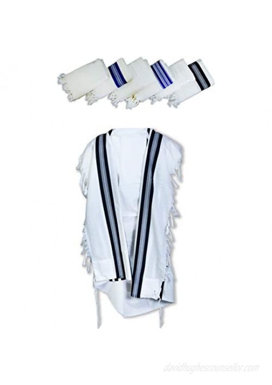 Mishkan hatchelet/Keter Judaica"TZEMER AA" Traditional wool Tallit prayer shawl ''MEYUCHAD'' strings ASHKENAZI