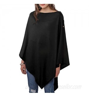 MissShorthair Women's Lightweight Knitted Poncho Cape Shawl Versatile Spring Summer Fall Poncho Wraps