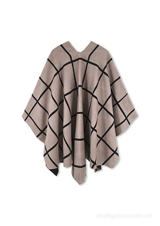 Moss Rose Women's Shawl Wrap Poncho Ruana Cape Open Front Cardigan for Spring Fall