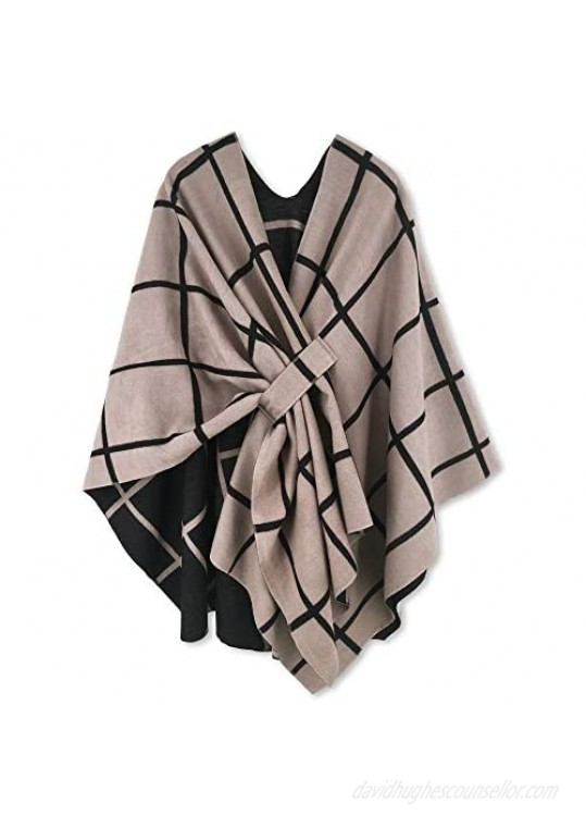 Moss Rose Women's Shawl Wrap Poncho Ruana Cape Open Front Cardigan for Spring Fall