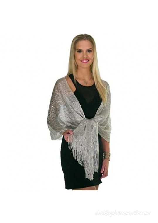 Shawls and Wraps for Evening Dresses Metallic Glitter Shawls for Women Sparkling Wedding Giving Shawl Gift by ShineGlitz
