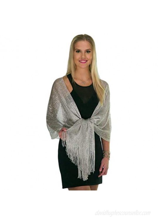 Shawls and Wraps for Evening Dresses Metallic Glitter Shawls for Women Sparkling Wedding Giving Shawl Gift by ShineGlitz