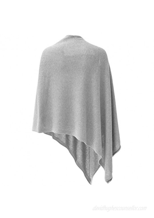 Womens Cashmere Versatile Button Poncho Sweater Lightweight Cape Wraps for Spring Summer Autumn