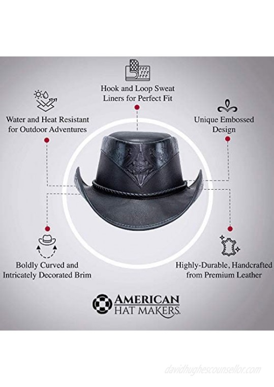 American Hat Makers Falcon Leather Cowboy Hat — Handcrafted Durable UV Sun Protection