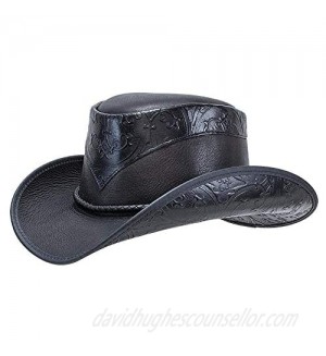 American Hat Makers Falcon Leather Cowboy Hat — Handcrafted  Durable  UV Sun Protection