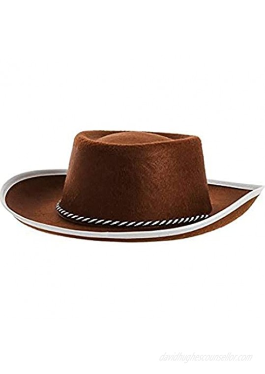 Amscan 392995 Cowboy Brown Fabric Hat Kids Size