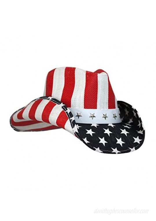 Peter Grimm Unisex Cowboy Hat (Red White & Blue  One Size)