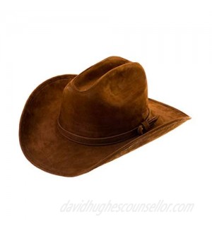 Real Suede Leather Cowhide Hat for Men and Women  Fashion Outback Western  Cowboy Style