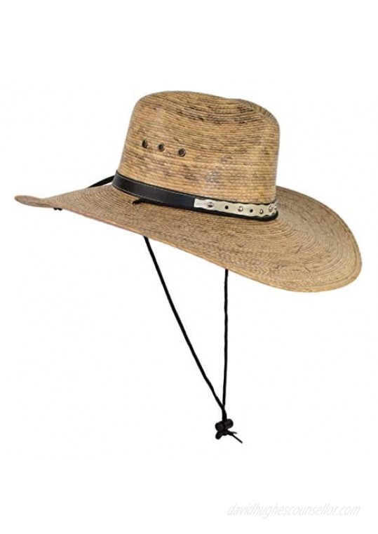 Rising Phoenix Industries Wide Brim Mexican Palm Leaf Cowboy Hat Large Sun Hat with Chin Strap for Men or Women