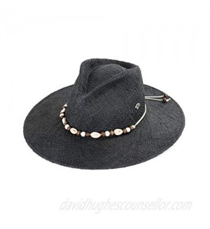 Sun Hat Straw Fedora Cowboy and Cowgirl Hats Wide Brim with Shells Trim