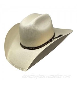 Western Beige Cattleman Canvas Cowboy Hat with Elastic Band